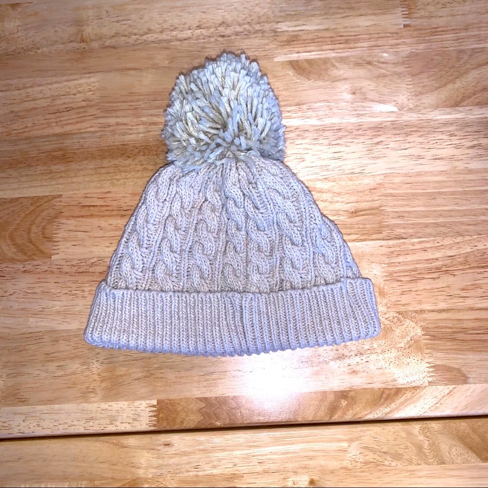 Next Cream Cable Knit Hat with Pom for baby